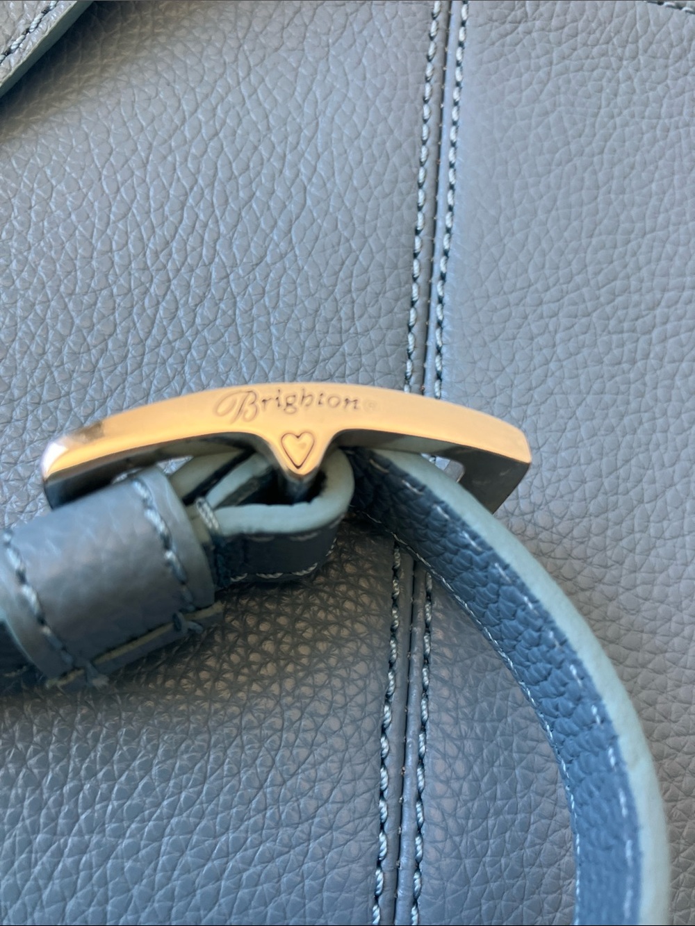 BRIGHTON Barbados City Organizer Blue Pebble Leather Heart-Adorned Tassel NWOT - Picture 11 of 13
